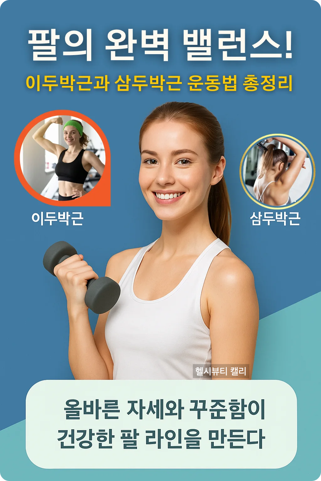 팔의 완벽 밸런스 인포그래픽 – 이두박근과 삼두박근 운동법 총정리