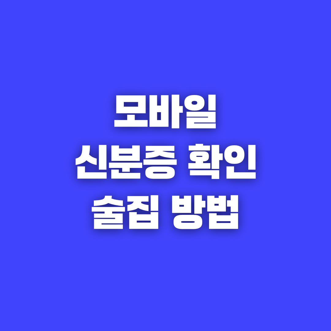 모바일 신분증 검증 앱 사용법과 술집 신분 확인 방법