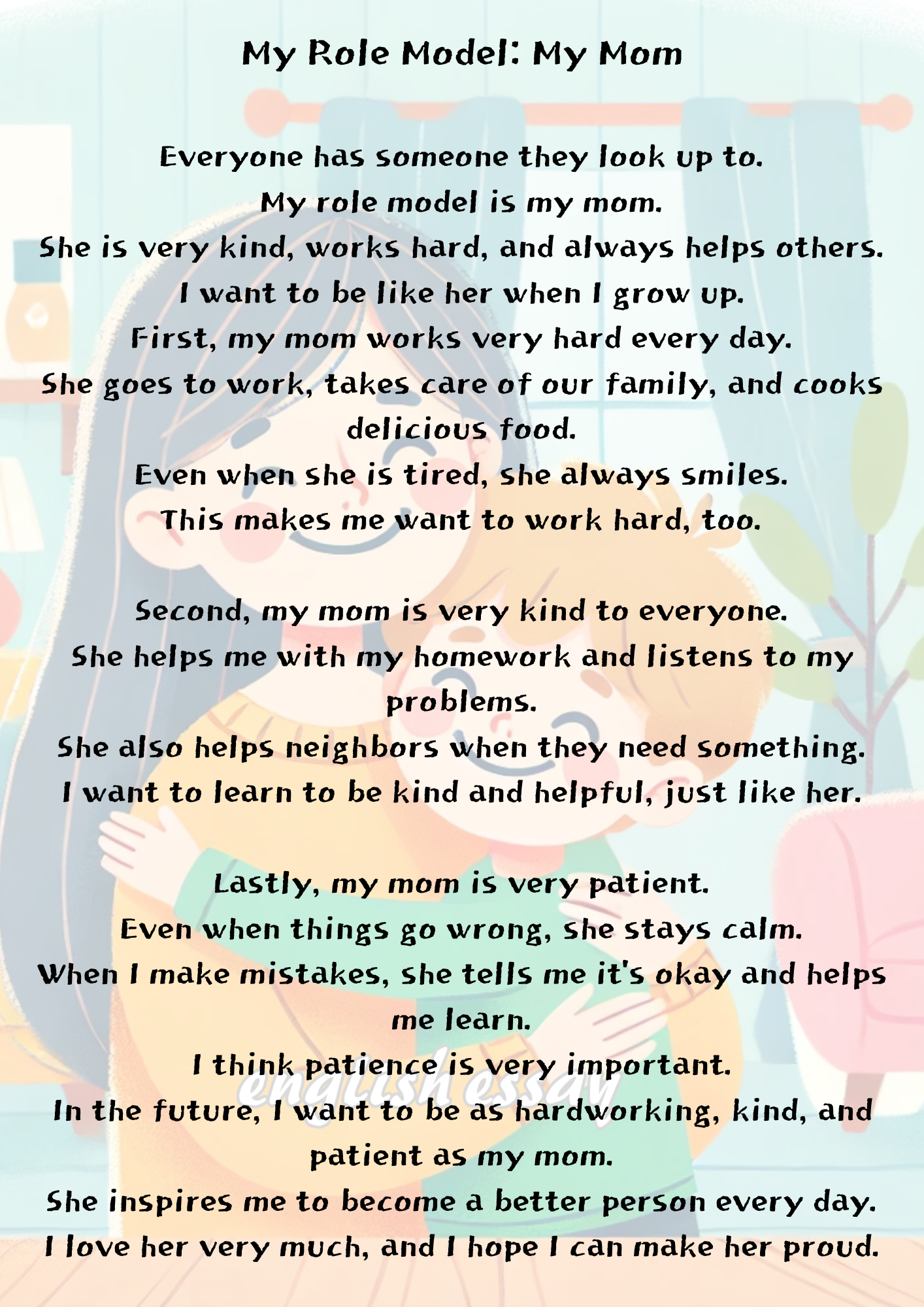 My Role Model Essay: My Mom 내 롤모델 에세이: 우리 엄마