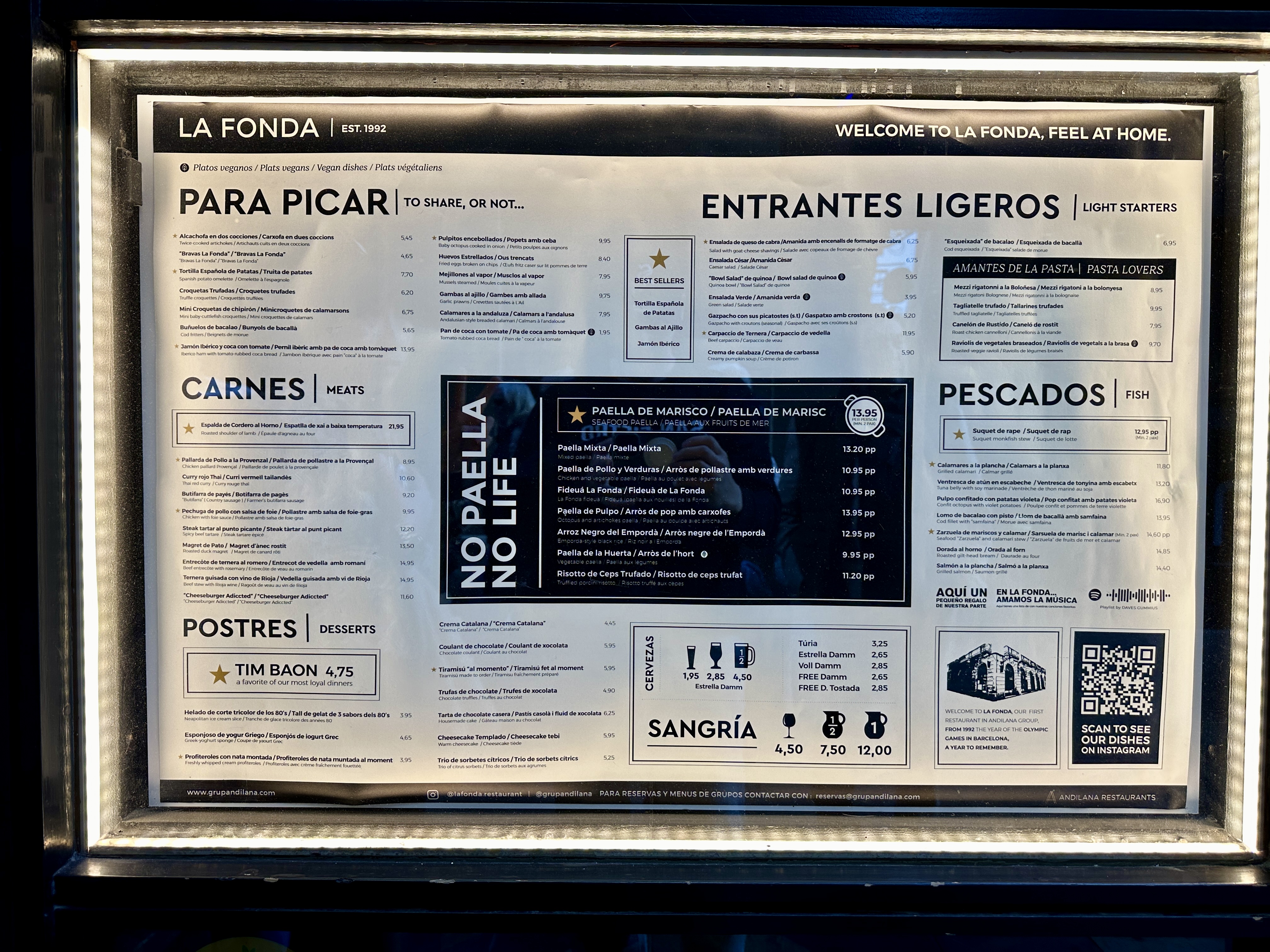 La fonda menu