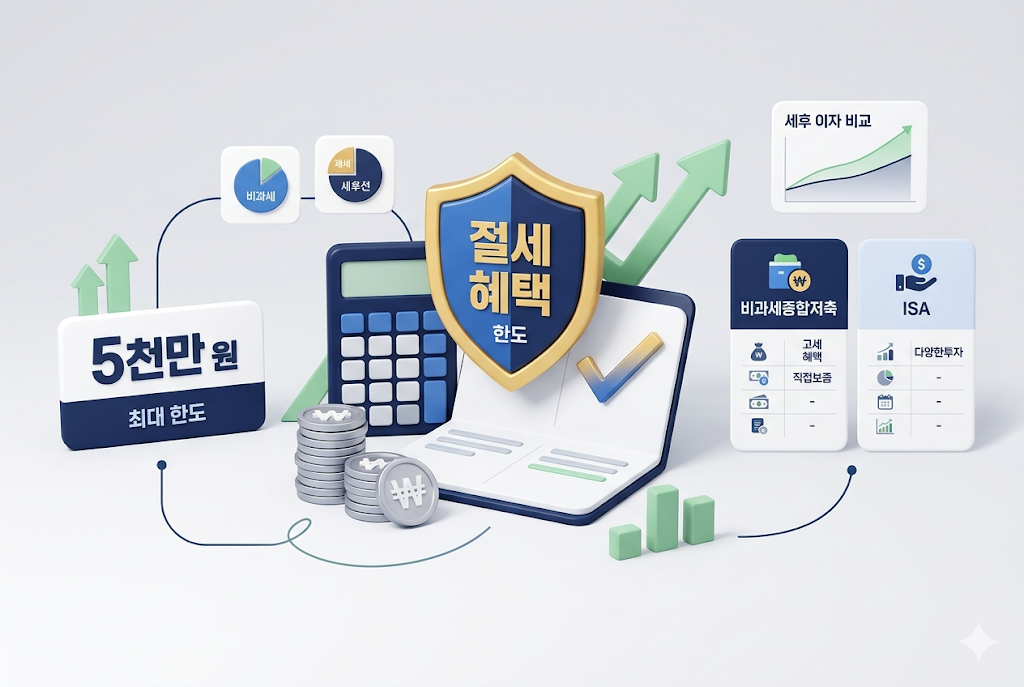 비과세종합저축 세금 혜택과 5천만원 한도 계산 이미지