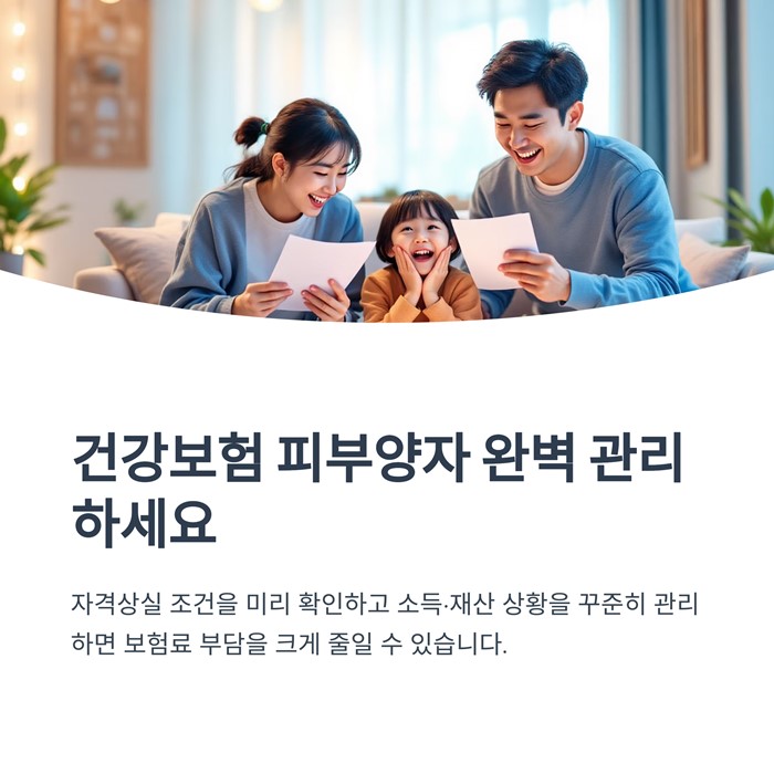 건강보험 피부양자 자격상실 조건, 자격 취득 및 확인방법 요약 이미지