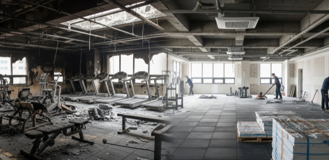 서울 강남 헬스장 화재 청소 전후