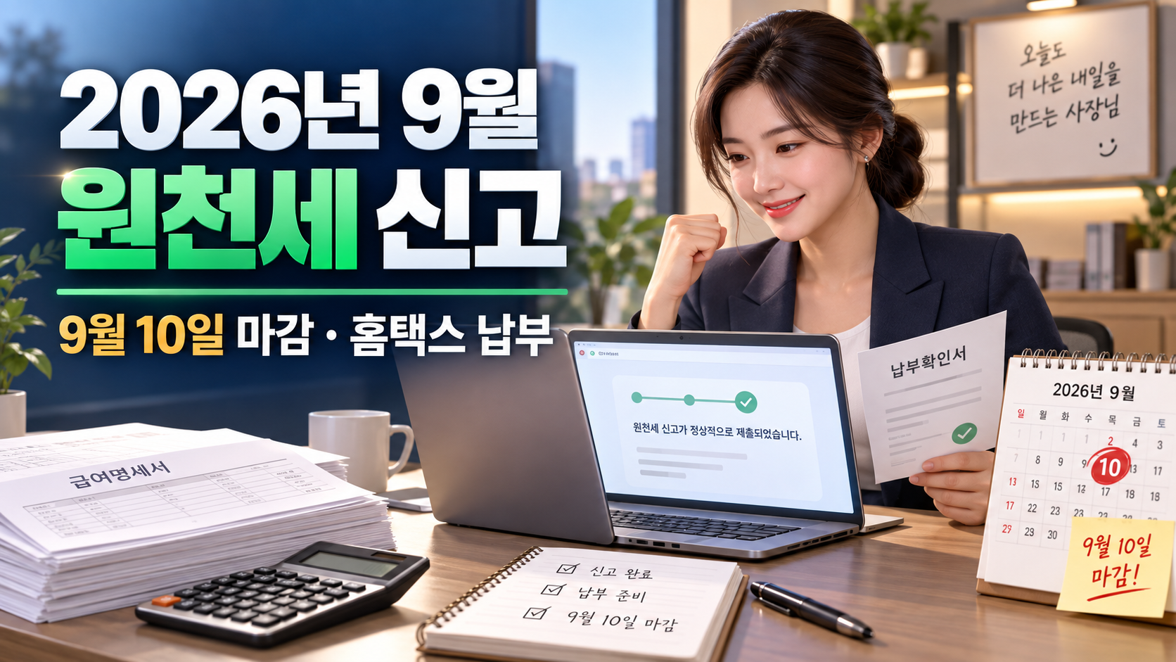 2026년 9월 원천세 신고 납부방법