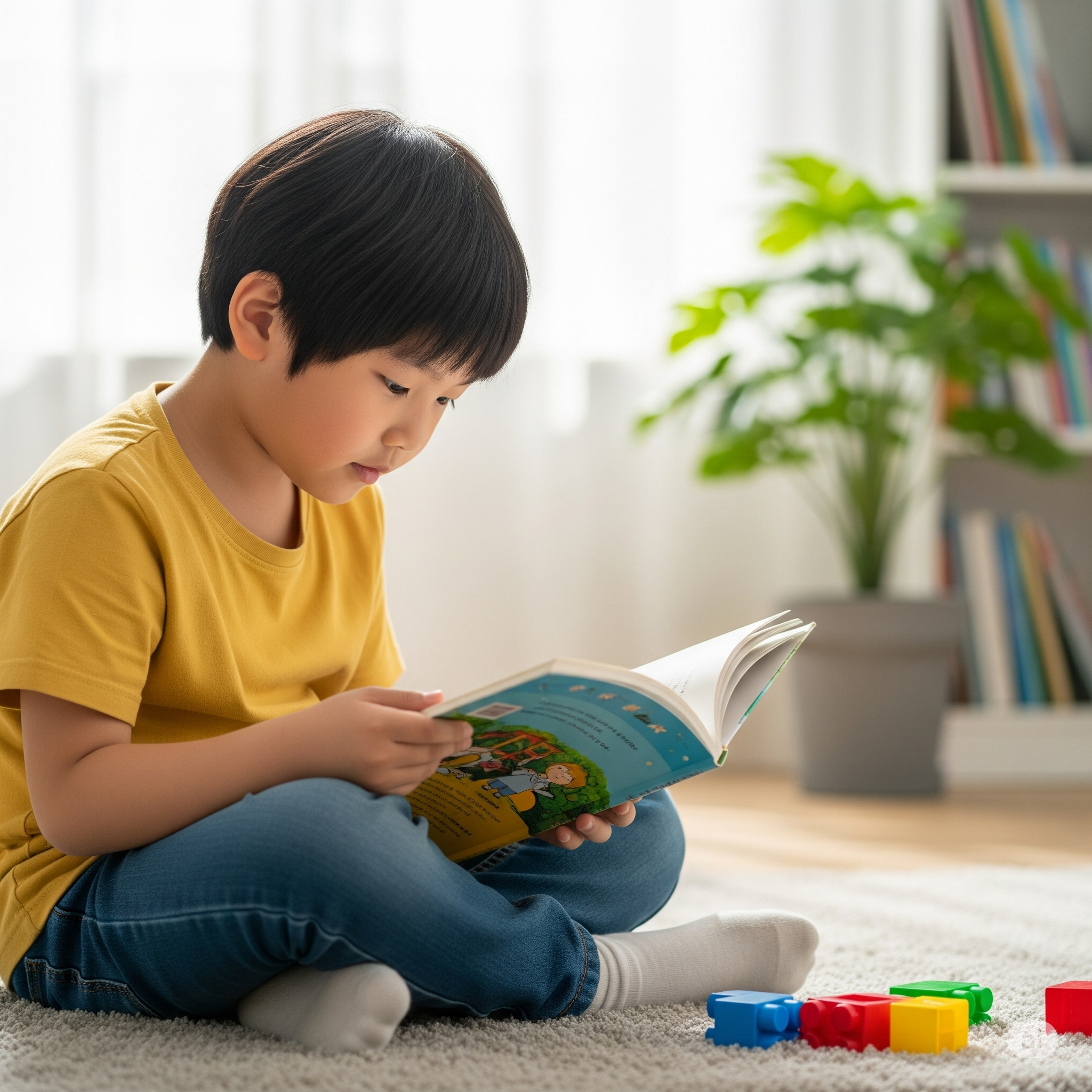 어린이가 독서중