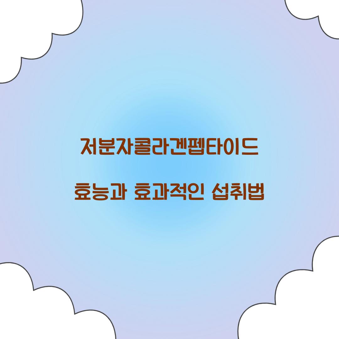저분자콜라겐펩타이드 효능