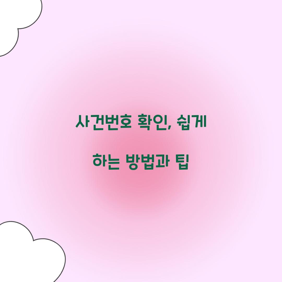 사건번호 확인