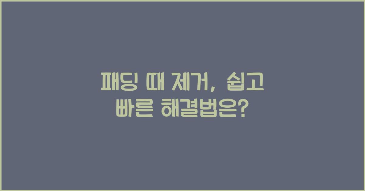 패딩 때 제거