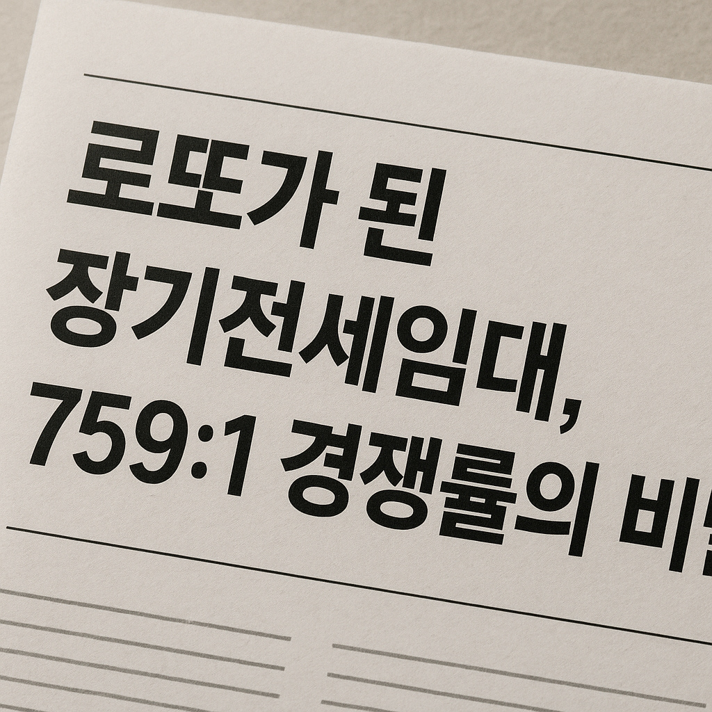 로또가 된 장기전세임대, 759:1 경쟁률의 비밀