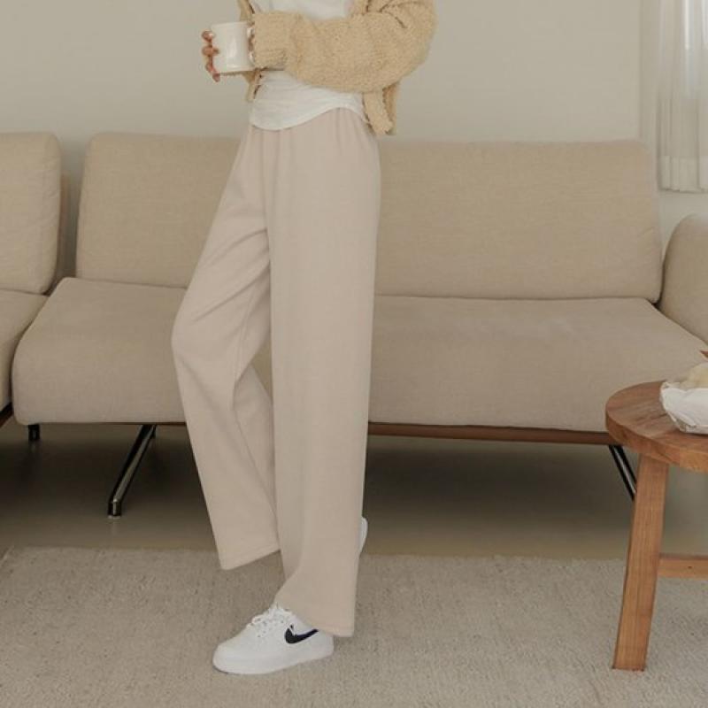 저스트원 포들 기모 도톰골지 밴딩팬츠 핑크베이지 DA26297