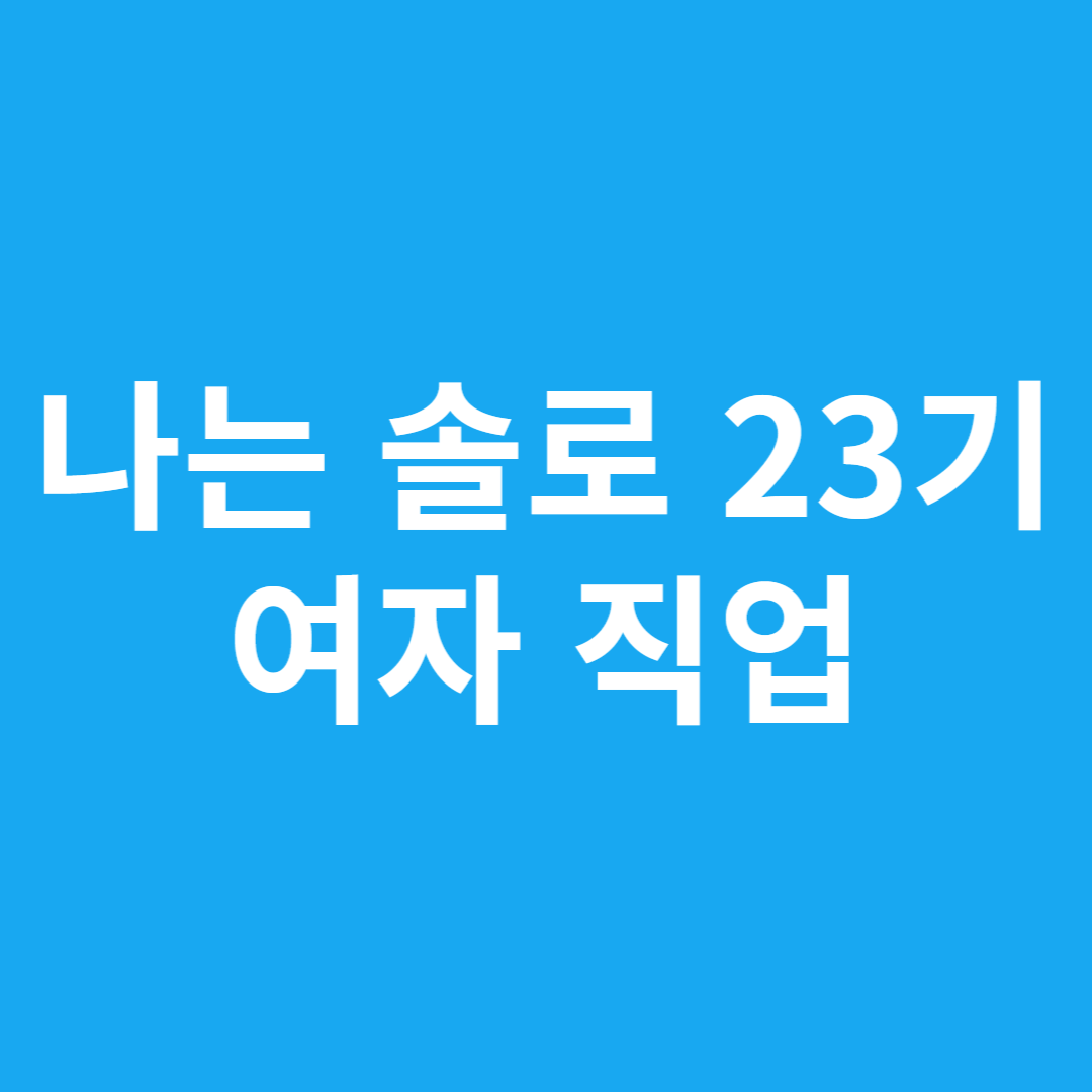 나는 솔로 23기 여자 직업