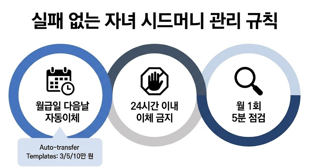 자녀 계좌 운영 규칙 인포그래픽