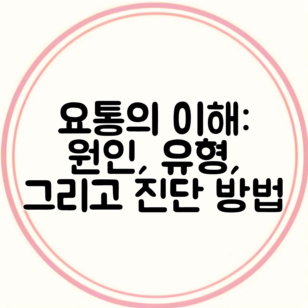 요통의 이해 원인, 유형, 그리고 진단 방법
