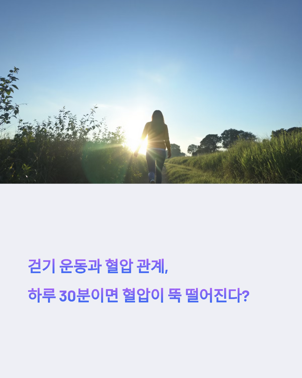 걷기 운동과 혈압 관계, 하루 30분이면 혈압이 뚝 떨어진다?
