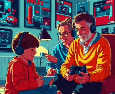 세대별 AI와 게임을 즐기는 모습