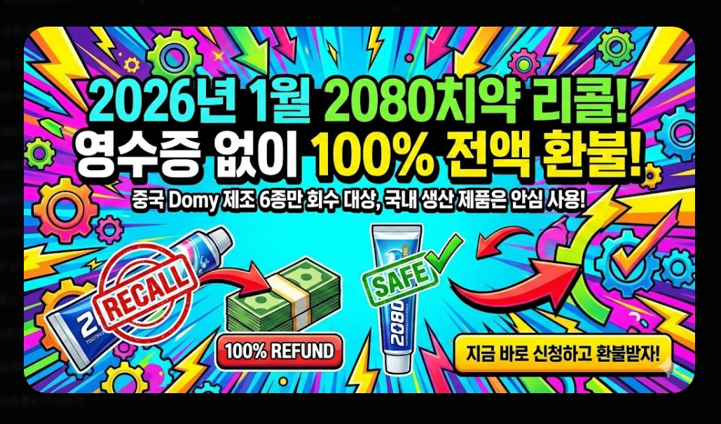 2080치약 환불 방법(6종, 온라인)(회수 + FAQ)