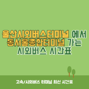 대구북부시외버스터미널에서 동서울종합터미널 가는 시외버스 시간표 최신정보