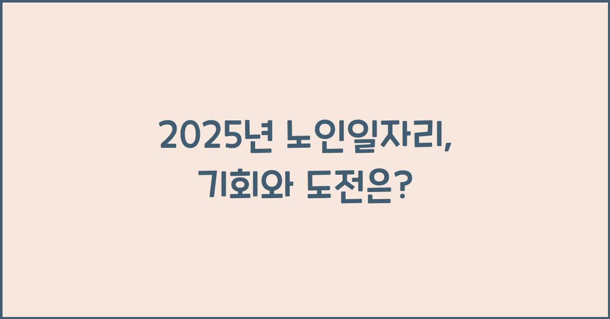 2025년 노인일자리