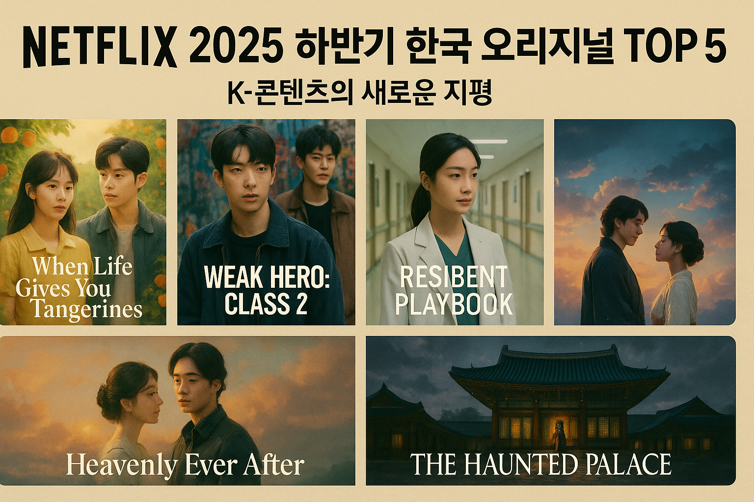 넷플릭스 2025 하반기 한국 오리지널 TOP5