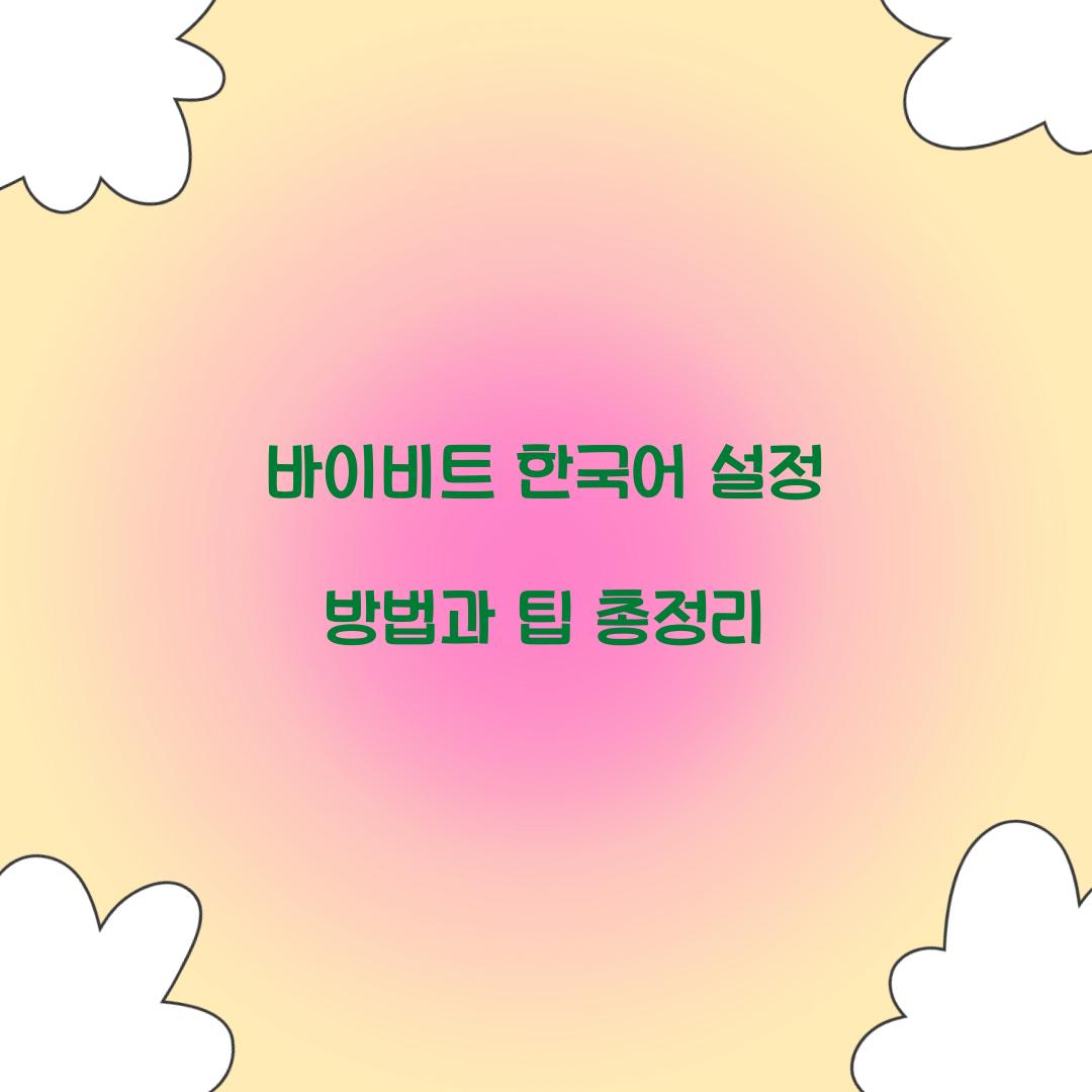 바이비트 한국어 설정