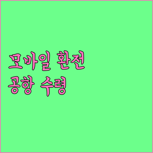 모바일 환전: 공항에서 바로 외화 수