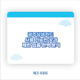 광주상생카드 사용 가능한 곳과 제한 업종 완벽 분석