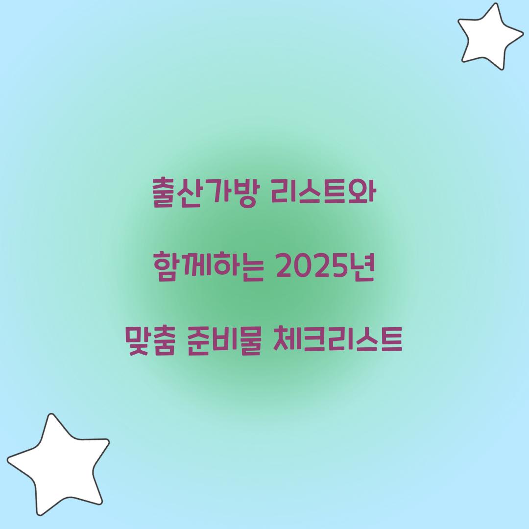 출산가방 리스트