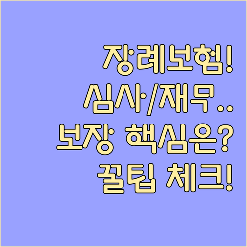 최적의 장례 보험 선택을 위한 심사,..