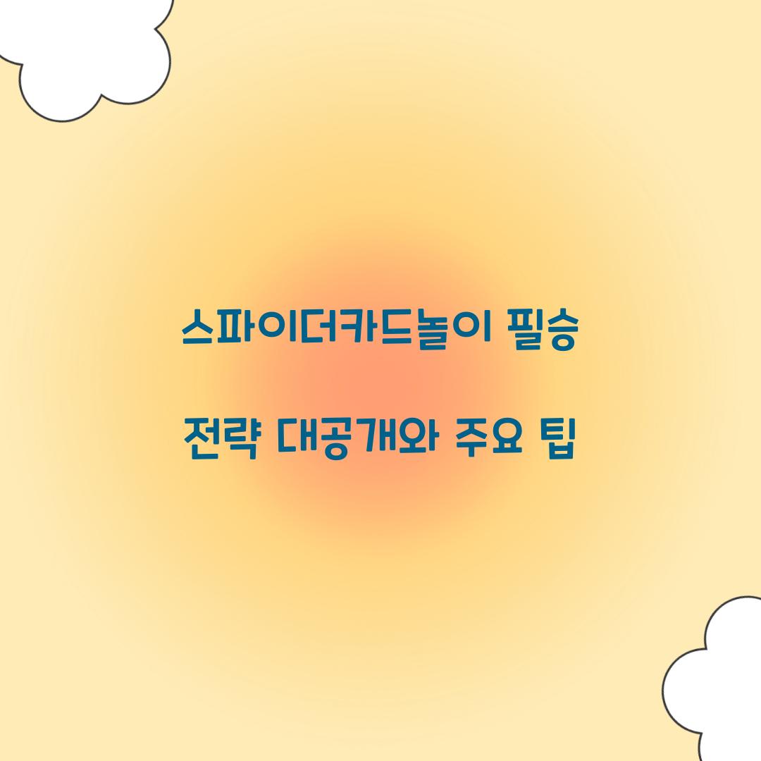 스파이더카드놀이