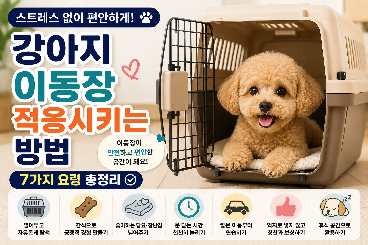 강아지 이동장 적응시키는 방법|스트레스 없이 편안하게 훈련하는 7가지 요령