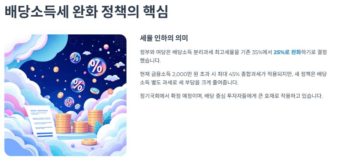 배당소득세 완화 정책의 핵심