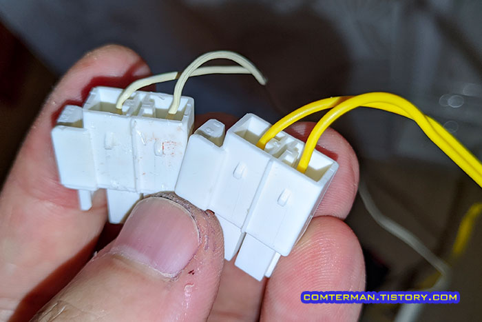 지펠 냉장고 제상센서 커넥터 비교