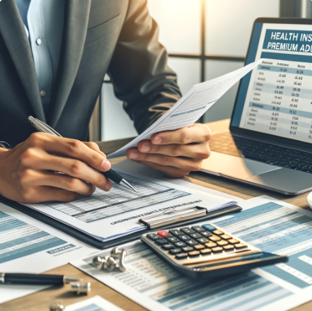 남성이 건강보험료 정산금액이 얼마인 지 확인하는 이미지