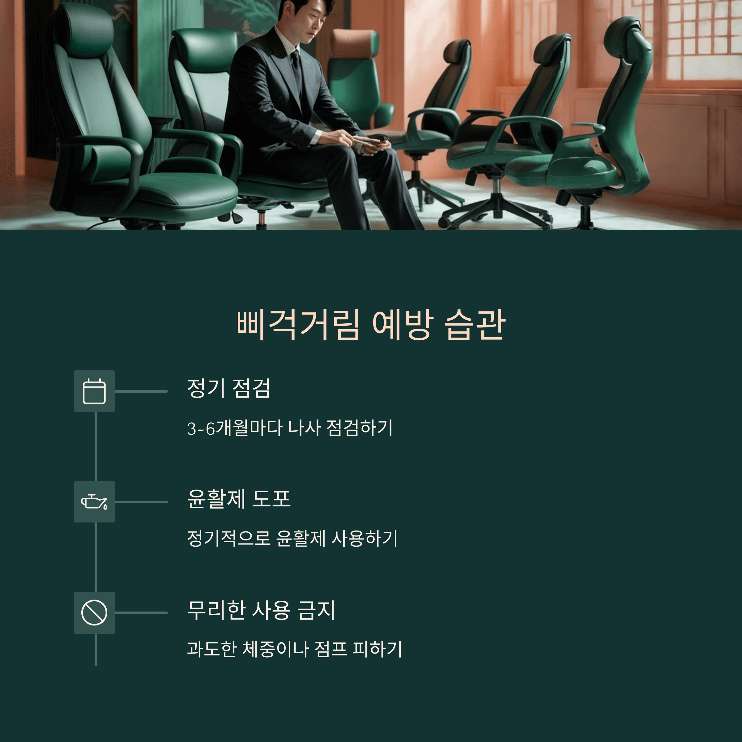 의자 삐걱거림 원인과 해결법