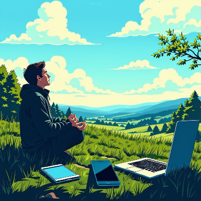 디지털 디톡스 하는 이미지