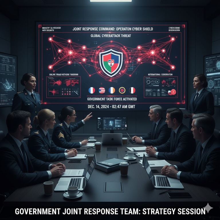 정부의 합동 대응팀 회의 모습