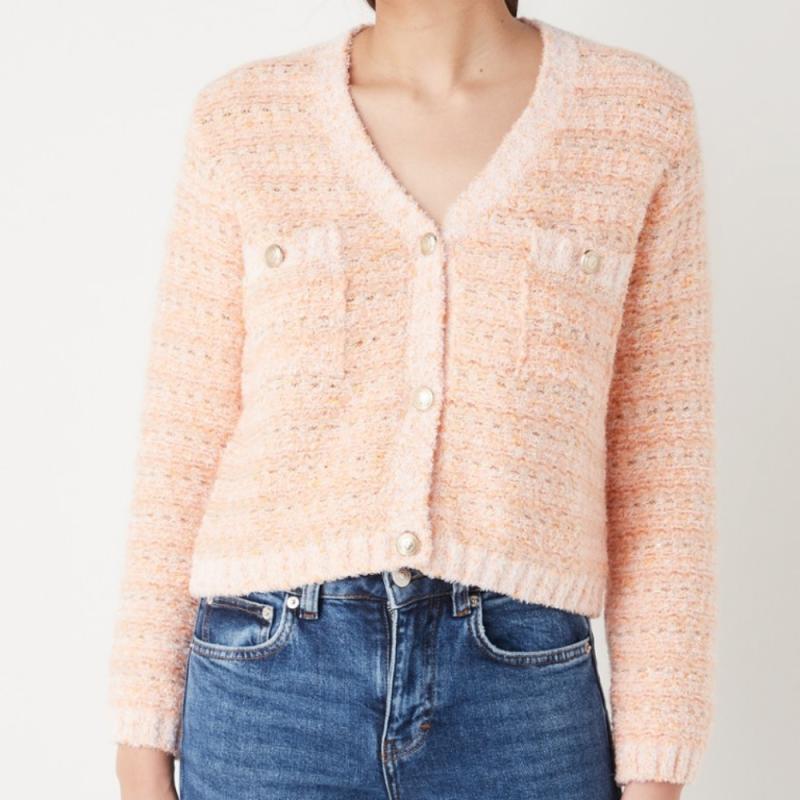 마쥬오렌지가디건 marge v넥크롭가디건