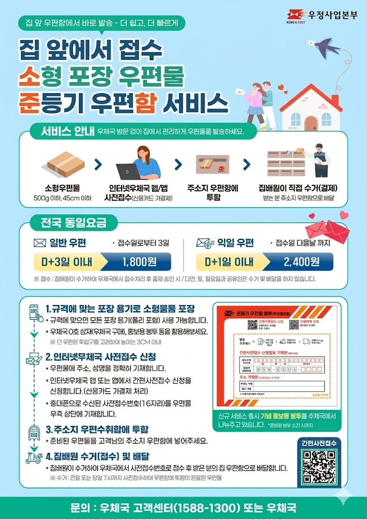 소형 포장 우편물 준등기 우편함 서비스