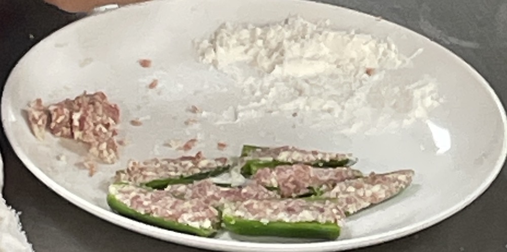 한식조리기능사 실기시험 준비 - 풋고추전 - 소 채워 넣기