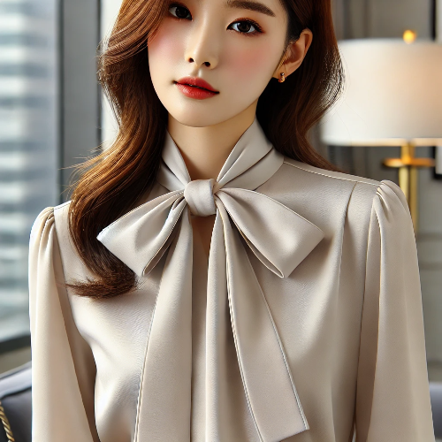 타이넥 블라우스 (Tie-Neck Blouse)