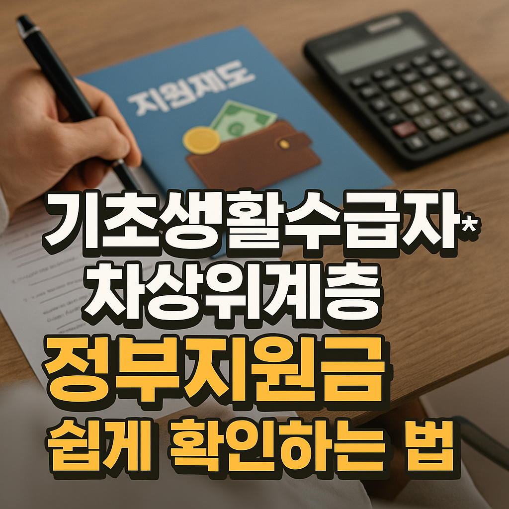 기초생활수급자, 차상위계층 정부지원금 확인하는 법