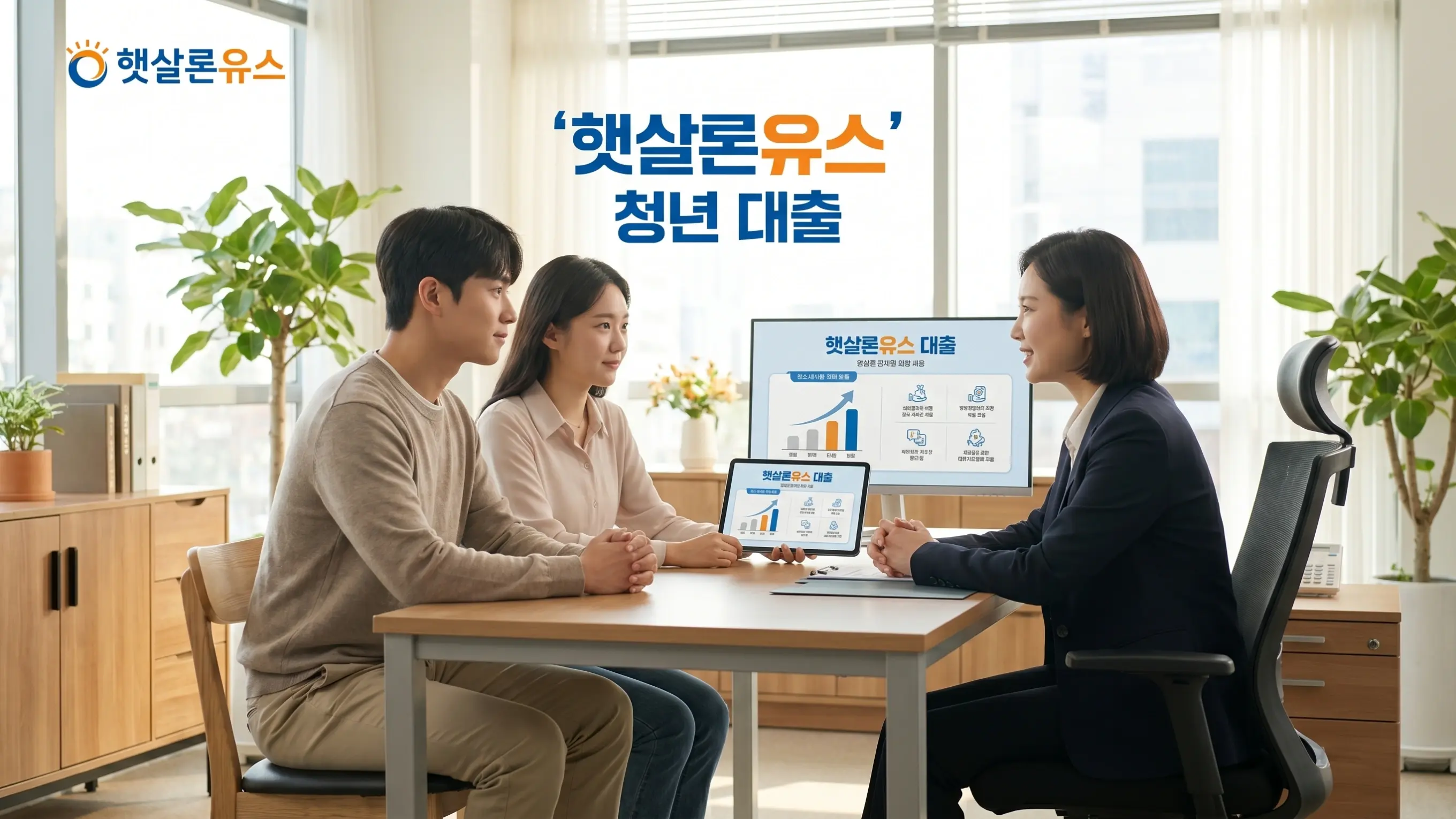 햇살론 유스 대출을 상담받고 있는 장면