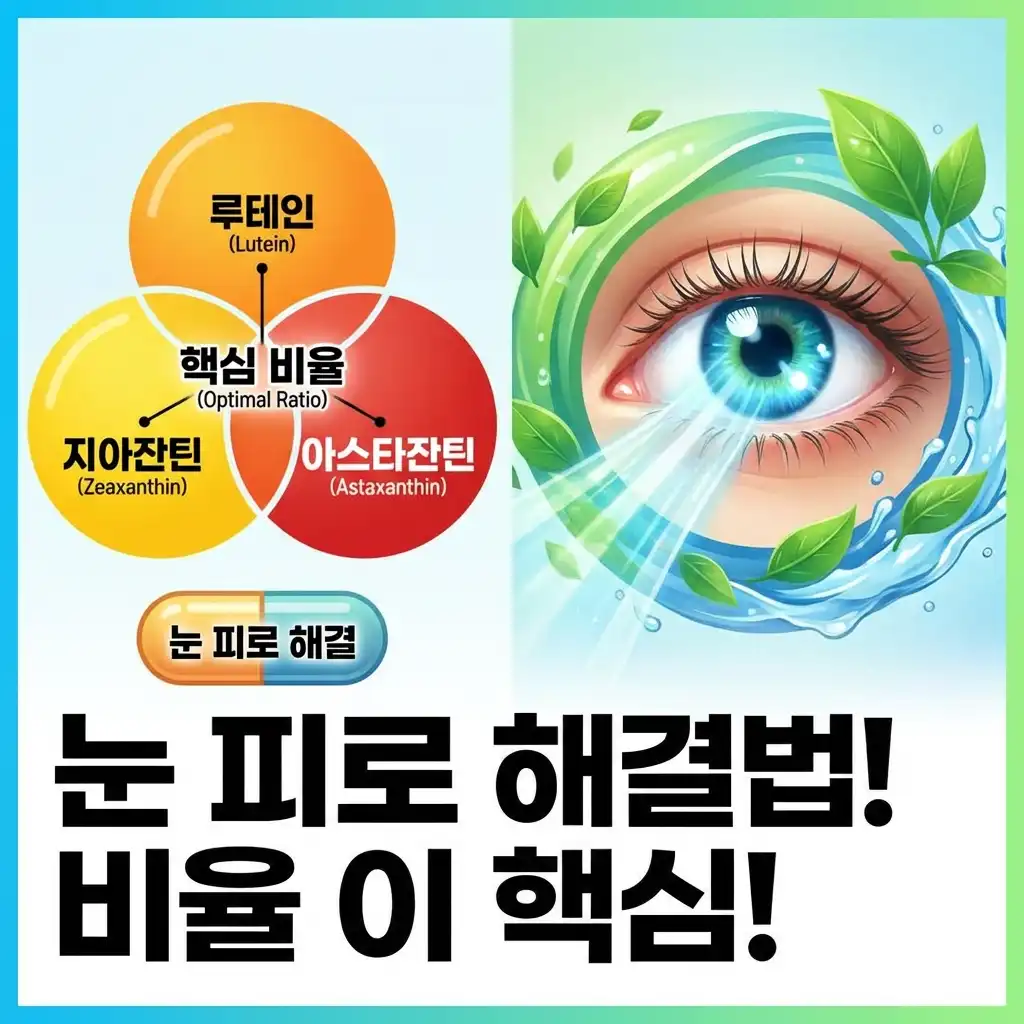 루테인 지아잔틴 아스타잔틴 눈 영양제 성분 시각화