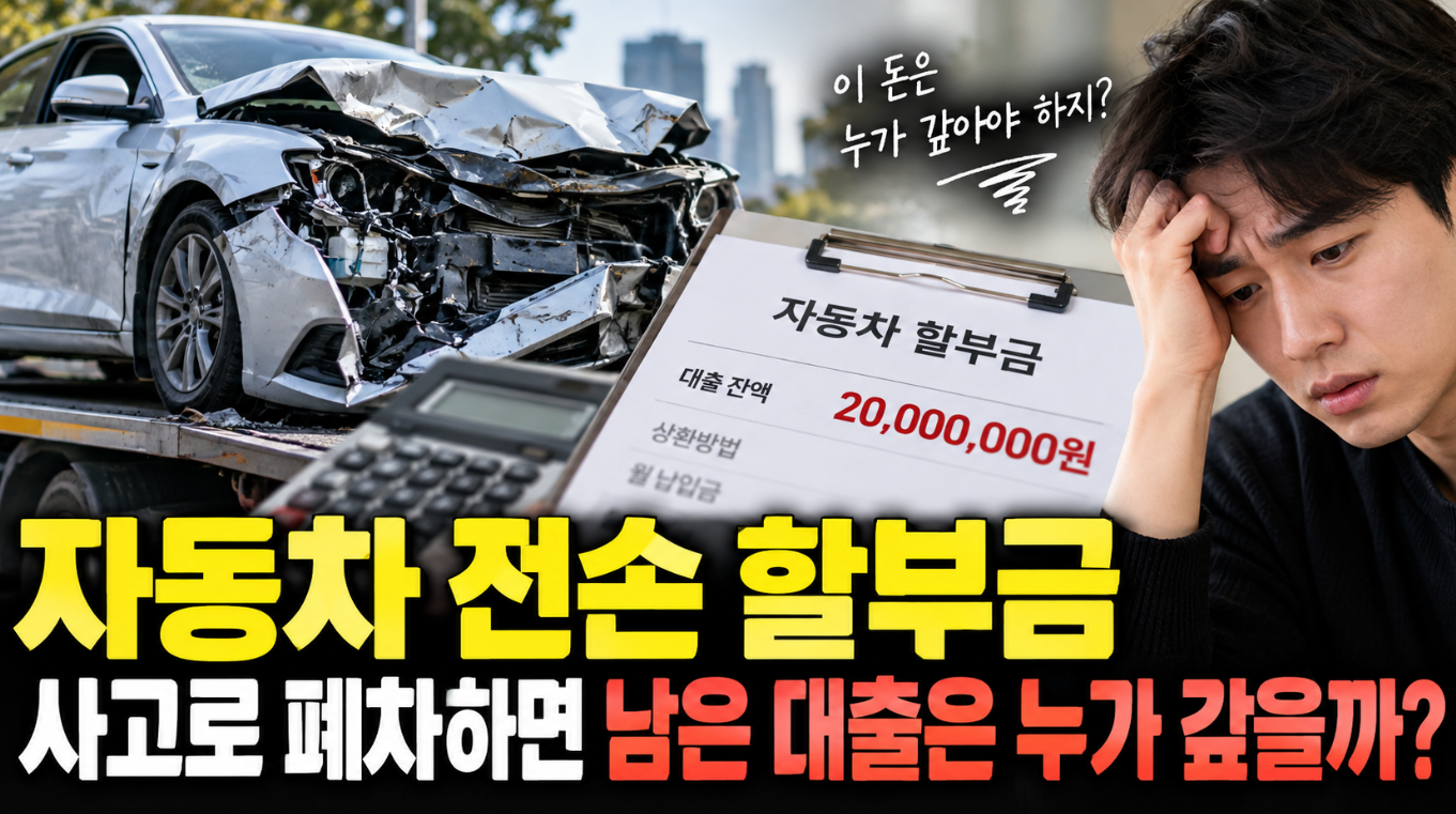 자동차 전손 할부금|사고로 폐차하면 남은 대출은 누가 갚을까