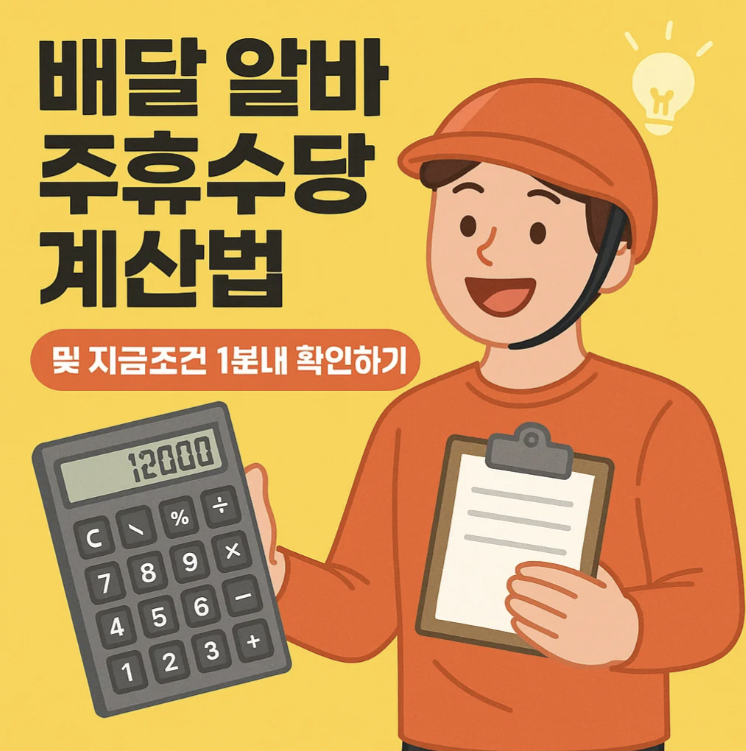 배달 알바 주휴수당 계산법 및 지급조건 1분내 확인하기
