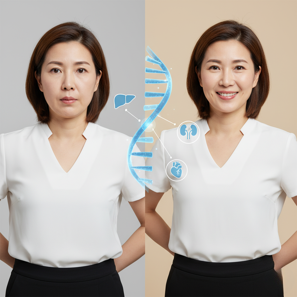 40~50대 여성의 알부민 수치 개선 전후 비교, 간&middot;신장&middot;혈관 기능 회복을 돕는 단백질 밸런스