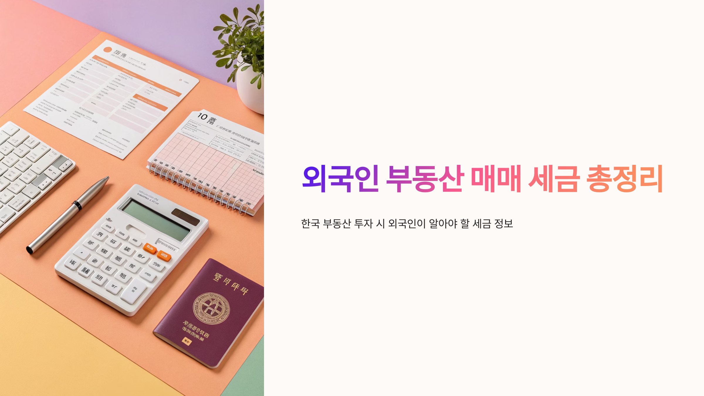 외국인 부동산 매매 세금 총정리 📊