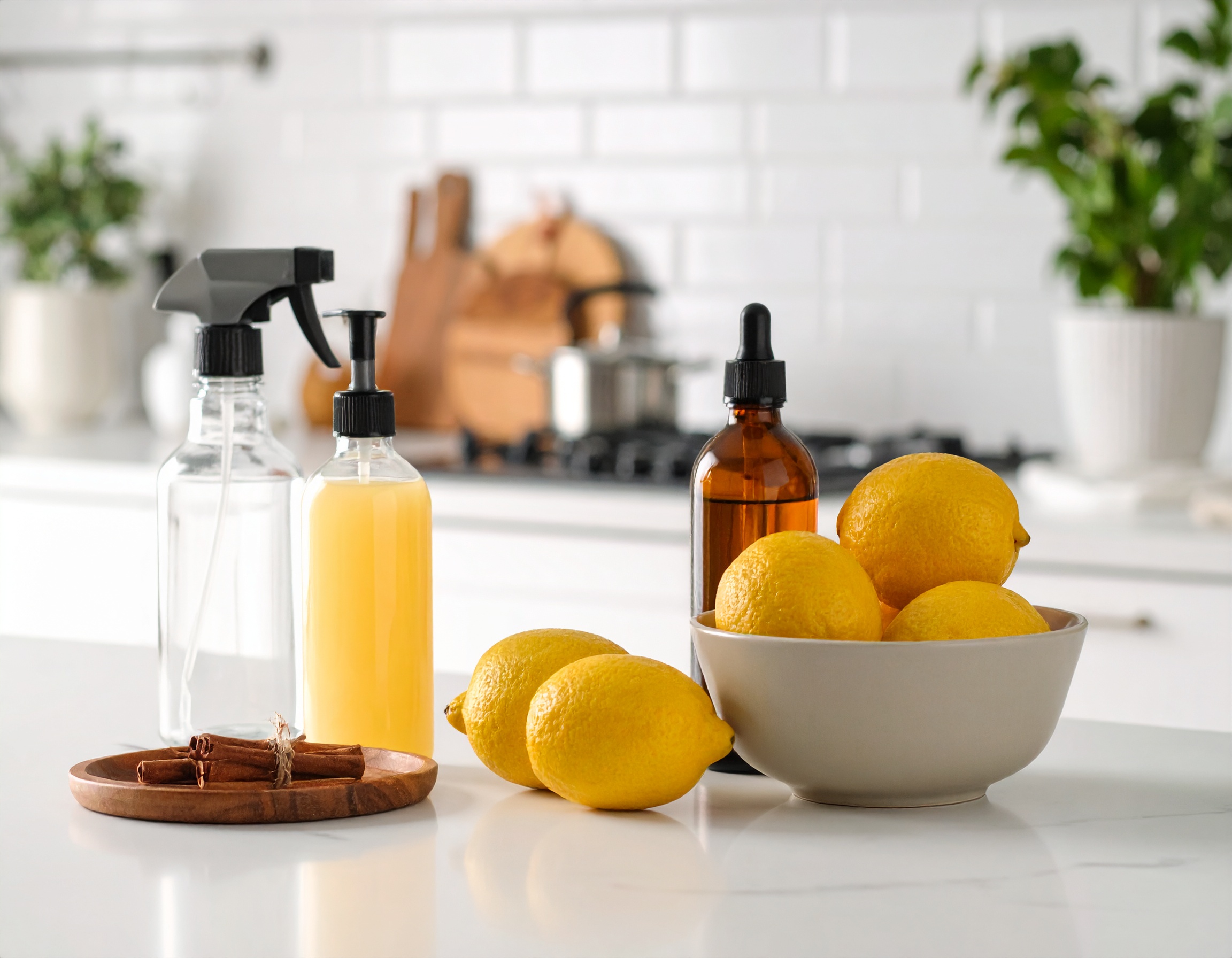 러브버그 퇴치, 천연 재료로 살충제 만들기, 레몬즙, 계피 오일