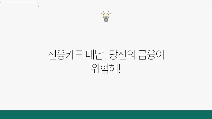 신용카드 대납 대출의 피해