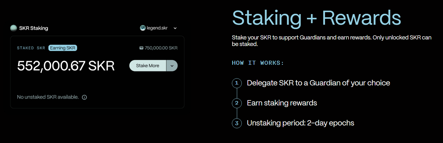 SKR 토큰 스테이킹 설명